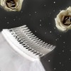 White Wedding Veil,2 Tier Ribbon Edge Center Cascade Bridal Veil