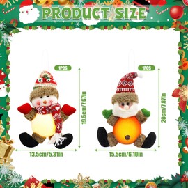 Christmas Gnomes Plush Decorations Pack of 2, Christmas Gnome Illuminated Decoration, Christmas Gnome Christmas Decoration, Christmas Decoration Gnome Set (Multicoloured 3)