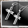 JUNOVUROS Large and Small Men's Cross Necklace Set with 5