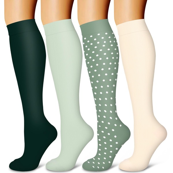 Laite Hebe 4 Pairs-Compression Socks for Women&Men Circulation-Best Support for