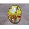 XL GLASS PICT BUTTON "STAINED GLASS" SERIES - HANDSOME GIRAFFE