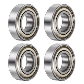 QUARKZMAN Set of 4 6002-ZZ Ball Bearings Deep Groove Ball Bearing Chrome Steel Z2 Double Metal Protected Bearing Skateboard Ball Bearing Set 15 mm x 32 mm x 9 mm Silver