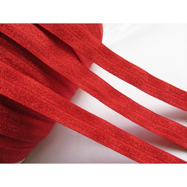 yycraft elastisches Glitzer-Haarband, für Haargummi,1,58 cm x 13,71 m Stretch-Wickelband rot