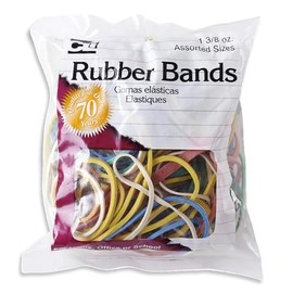 Charles Leonard Rubber Bands, 1 3/8 Ounce Bags, Assorted Sizes/Colors (56385)