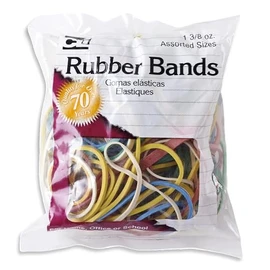 Charles Leonard Rubber Bands, 1 3/8 Ounce Bags, Assorted Sizes/Colors (56385)