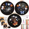 FONNUY 3 Set Crewel Embroidery Kit for Beginners, Fireworks Blooming