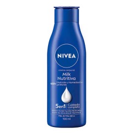 Nivea Body Milk Crema Corporal Humectante Nutritiva para Piel Extra Seca, 100ml