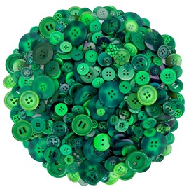 Greentime 250-300 Pcs Buttons for Crafts Assorted Size for Sewing DIY Crafts Decoration for St Patricks Day-Green