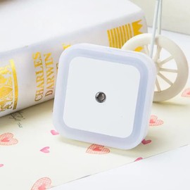 Generic LED Plug in Night Light with Light Sensor 6-Pack (Square), White