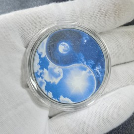 Sun and Moon Sobriety Chip AA Coin Recovery Token de bolsillo para hombres o mujeres, Medallón sobrio Yin-Yang