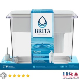 Brita Large Ultramax 27 Cup Grey Water Dispenser Cuts Out Impuritie stand Filter