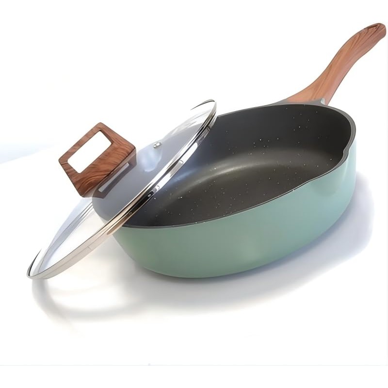 YYJINGYOU Nonstick Frying Pan Skillet with Lid, Omelette Pan, Induction