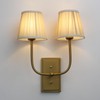 JIMUBEAM Vintage Brass 2-Lights Wall Sconce Lighting with Fabric Shades