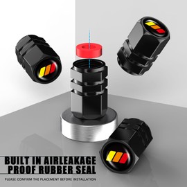 4PCS Tri-Color Tire Valve Stem Caps Compatible with Toyota Tacoma 4Runner Tundra TRD Camry Rav4 Cars, Tire Valve Cap Set, Corrosion Resistant, Universal Stem Covers for Trucks Motorcycles SUVs Bikes