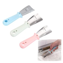 Pack of 3 Ice Scrapers, Stainless Steel Defroster for Freezer Kitchens, Multifunctional Ice Scoop, Fridge Shovel, De-Icing Scraper, Blue, Green and Pink (4)