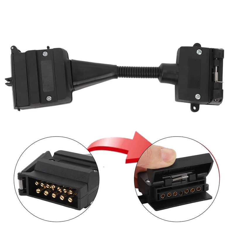 Trailer Plug Adapter 7pin to 12pin Stable Connection Plug and