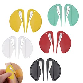 10 Stück Brieföffner Folienschneider mit Metallklinge und Kunststoff Griff Farben Letter Opener für Umschlag Paket Decoupage (5 Farben)