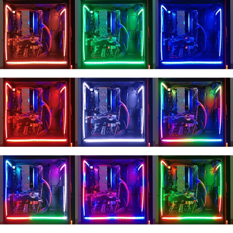 airgoo NEON Addressable RGB PC LED Strip, 2x15.7inch Diffused Rainbow