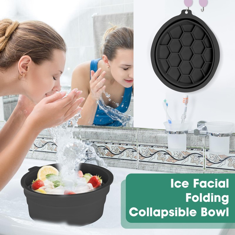 Face Bowl for Ice Silicone Facial Bowls with Built -