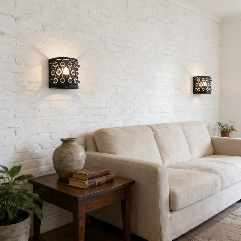 Loyled Black Wall Sconce, 1-Light Modern Raindrop Wall Mounted Lamp,