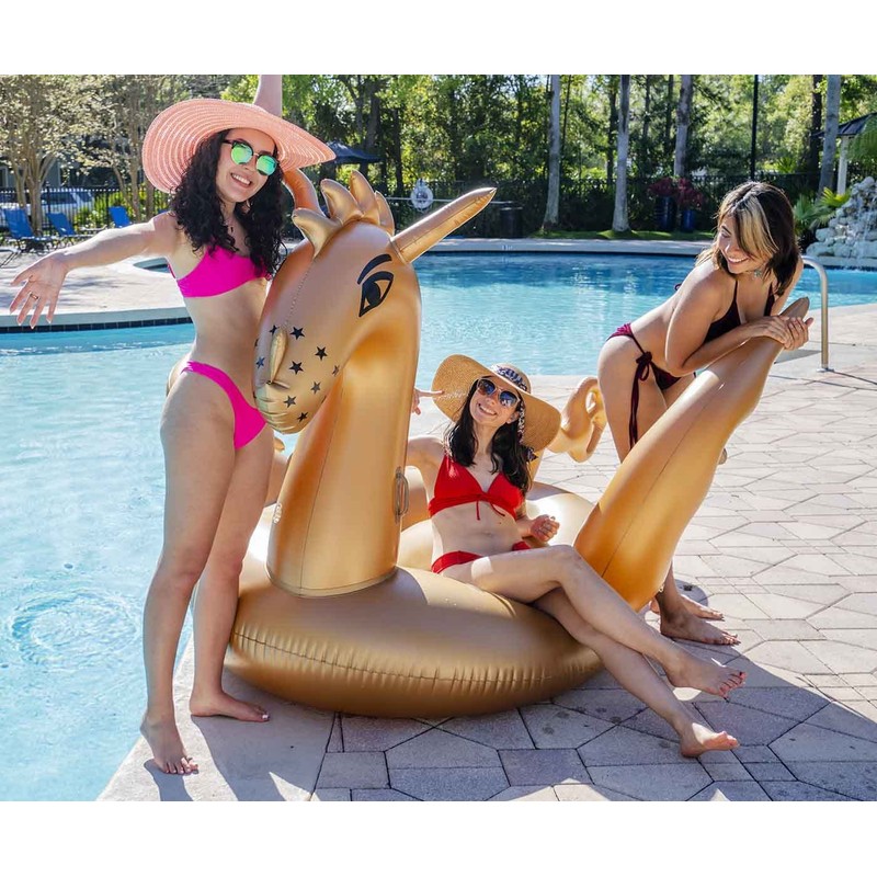 Giant Inflatable 103" Golden Dragon Pool Float - Luxy Float