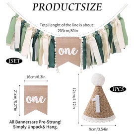 ZGDEIWGF 1 Piece 1st Birthday Banner, 1 Piece 1st Birthday Hat, Kids Birthday Decorations, Jungle Banner Decorations, Background Decorations For Birthday Parties