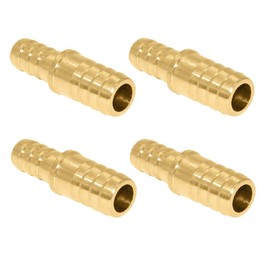 Beduan Brass Hose Barb Reducer, 1/4" to 1/8" Barb Hose ID, Reducing Barb Brabed Fitting Splicer Mender Union Air Water Fuel (Pack of 4)