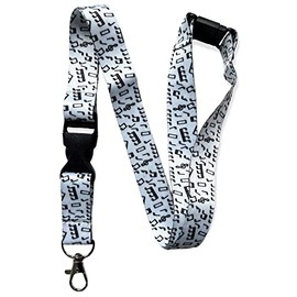 PAC Supplies Global Musical Notes Lanyard With Detachable Buckle Clip & Safety Breakaway