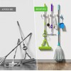 Punch Free Wall Mount Mop Broom Holder 4 Clips 5