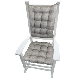 Barnett Home Decor June Grey Size Extra-Large Rocking Chair Cushions - Latex Foam Fill Rocker Seat Pad 19 x 19 & Backrest Cushion - Reversible, Machine Washable (XL/Gray)