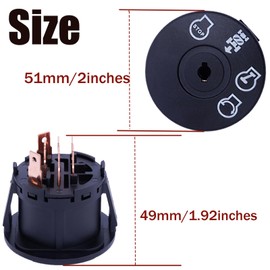 532193350 Ignition Switch Key 4 Position 7 Terminals for Husqvarna, Craftsman, JohnDeere, AYP, Sears, MPN, Delta, Poulan Lawn Mower Rider Replace 193350 6900-49P1 33457 21546319 448017800 725-07527