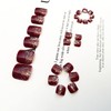 Carufin Pack of 24 Square Flowers False Nails Glitter Shiny