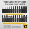AEJ 49-Pack Screwdriver Bit Set, Hex Head Drill Bit Set,