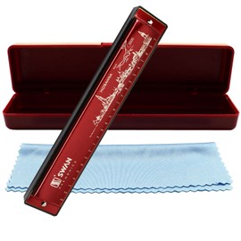 Harmonica Mouth Organ Harp Armonica 24 Hole Key of C Diatonic Polyphonic Blues Harmonica Professional Music Instrument for Kids Adults Beginner Gift