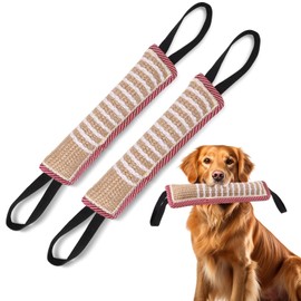 ADAKEL 2 Stück Beisswurst für Hunde, Jute Beisswurst mit 2 Griff, Tauziehen und Zerrspiele für Hunde Training K9 IGP IPO Obiedence Schutzhund Hundesport