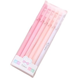 Creative Morandi Color Neutral Pen, Box Set of 6 Water Pens, 0.5mm Black Ink Pen, Retro Stationery Office Supplies Signature Pen (Pink Series)