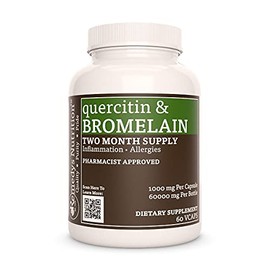Quercetin Bromelain Remedy's Nutrition MEGA Strength 1,000 mg per Capsule/60,000 mg per Bottle Vegan (Quercetina Bromelina, Mega Fuerte)