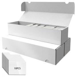 Caja de almacenamiento para tarjetas de intercambio, Caja de almacenamiento para tarjetas laminadas con divisores, 1100 cajas de cartón blanco para almacenamiento de Mtg/TCG/Magic/tarjetas deportivas