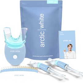 Arctic White Advanced Teeth Whitening Kit- Powerful 5X LED Accelerator, Up to 7 Shades Whiter, Faster Deeper Whitening, SLS free, Paraben free, Vegan friendly