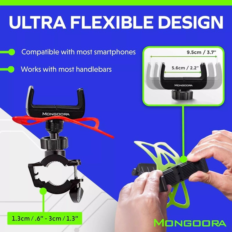 MONGOORA Bicycle & Motorbike PHONE HOLDER w 3 Color Bands