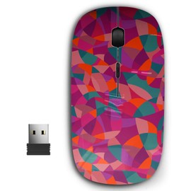 2.4G Ergonomic Portable USB Wireless Mouse for PC, Laptop, Computer, Notebook with Nano Receiver ( Bright Colors Mosaic )