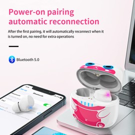 AMAFACE Kids Wireless Earbuds White Bluetooth Earbuds with Mic Charging Case 36H Playtime Noise Reduction IPX5 Waterproof Kids Earphone