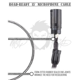 Mophead 15-Foot Balanced Microphone Cable - 3-Pin XLR Male to XLR Female Pro Grade Double Insulated Tweed Braided (Black and White Diamond)