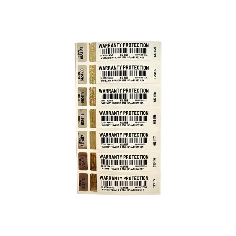Warranty Protection Tamper-Evident Security Labels Stickers in Two Parts with