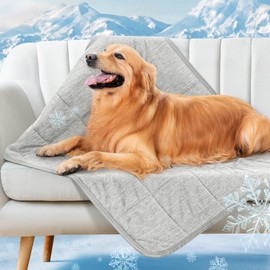 LOOBANI Cooling Blanket for Dogs, 0.4>Q-Max Washable Dog Cooling Blanket, Soft and Lightweight Dog Cooling Mat for Summer, Suitable for Bed Cover Couch Sofa, Protect Furniture