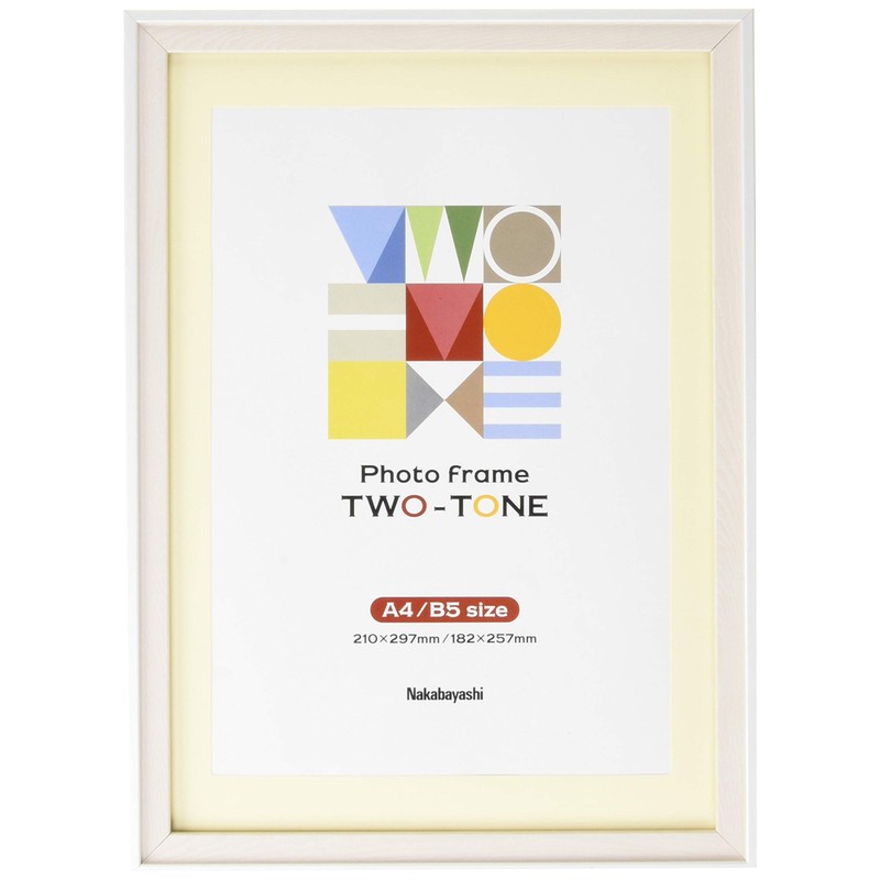 Nakabayashi F-TMS-411-W Two-Tone Photo Frame, A4/B5 White
