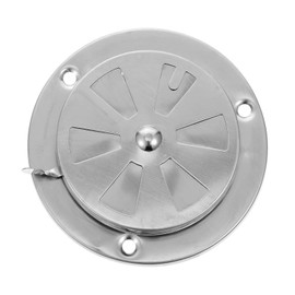 One Piece Smooth Surface Steel Round Vent Cover Polished Air Vent Grille Cover Adjustable Smoker Exhaust Vent Replacement for Dryer Damper Thermostat Oven