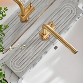 23.8" Stone Faucet Mat for Kitchen Sink Splash Guard & Draining Mat - 2025 Upgraded Diatomite Fast-Drying Stone, Super Absorbent, Countertop Protector for Kitchen,Bathroom