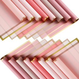 320 Sheets Waterproof Flower Wrapping Paper Gold Edge Floral Wrap Assorted Flower Bouquet Wrap Florist Paper for Bouquets DIY Crafts Packaging Korean Bouquet Wrapping Supplies Mother's Day