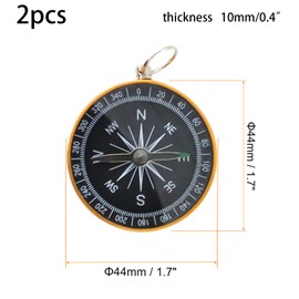 Boguish 2Pcs Pocket Compass, Survival Sports Navigation Compass with Key Ring for Outdoors Camping Hiking